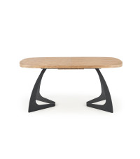 VELDON stół rozkładany, blat - dąb naturalny, nogi - czarny (2p1szt)