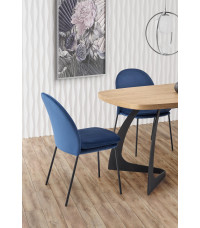 VELDON stół rozkładany, blat - dąb naturalny, nogi - czarny (2p1szt)