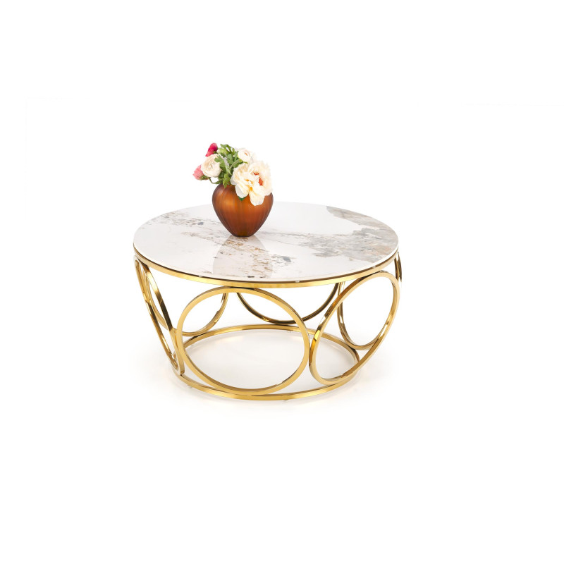 VENUS 2 ława, biały marmur / złoty (2p1szt)