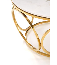 VENUS 2 ława, biały marmur / złoty (2p1szt)