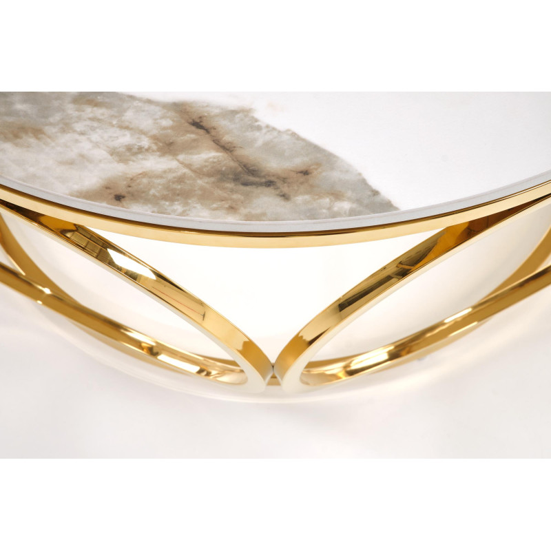VENUS 2 ława, biały marmur / złoty (2p1szt)