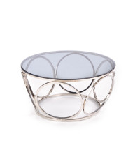 VENUS ława, stelaż - srebrny, szkło - dymiony (1p1szt)