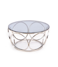 VENUS ława, stelaż - srebrny, szkło - dymiony (1p1szt)