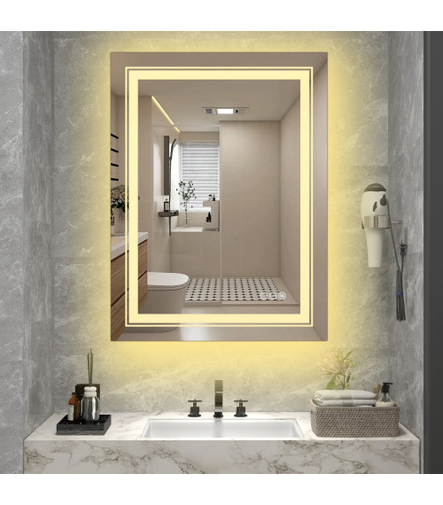 VERO lustro ścienne łazienkowe, srebrny (1p1szt)