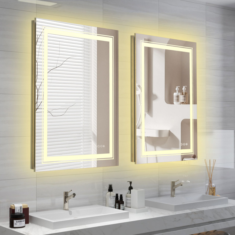 VERO lustro ścienne łazienkowe, srebrny (1p1szt)