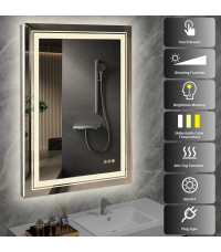 VERO lustro ścienne łazienkowe, srebrny (1p1szt)