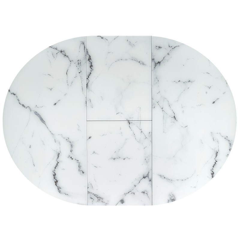 VERTIGO stół rozkładany, blat - biały marmur, nogi - czarny (2p1szt)