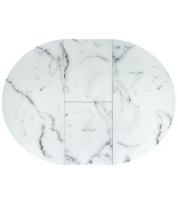 VERTIGO stół rozkładany, blat - biały marmur, nogi - czarny (2p1szt)