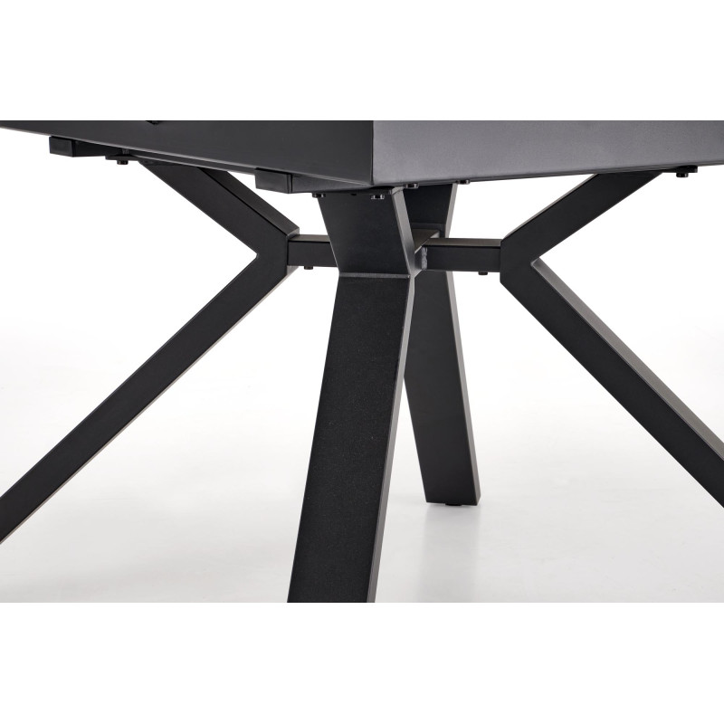 VERTIGO stół rozkładany, blat - biały marmur, nogi - czarny (2p1szt)