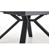 VERTIGO stół rozkładany, blat - biały marmur, nogi - czarny (2p1szt)