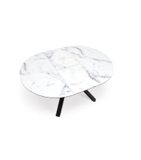 VERTIGO stół rozkładany, blat - biały marmur, nogi - czarny (2p1szt)