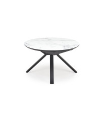 VERTIGO stół rozkładany, blat - biały marmur, nogi - czarny (2p1szt)