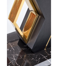 VINCENZO stół rozkładany blat: biały marmur, noga czarny/złoty (3p1szt)