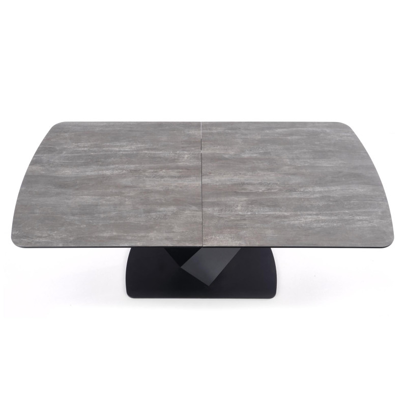 VINSTON stół rozkładany, blat - ciemny popiel / czarny, nogi - czarny (3p1szt)