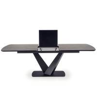 VINSTON stół rozkładany, blat - ciemny popiel / czarny, nogi - czarny (3p1szt)