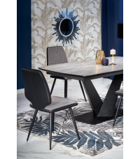 VINSTON stół rozkładany, blat - ciemny popiel / czarny, nogi - czarny (3p1szt)