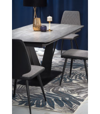 VINSTON stół rozkładany, blat - ciemny popiel / czarny, nogi - czarny (3p1szt)