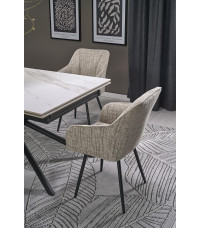 VITORINO stół rozkładany, blat - biały marmur, nogi - czarny (2p1szt)