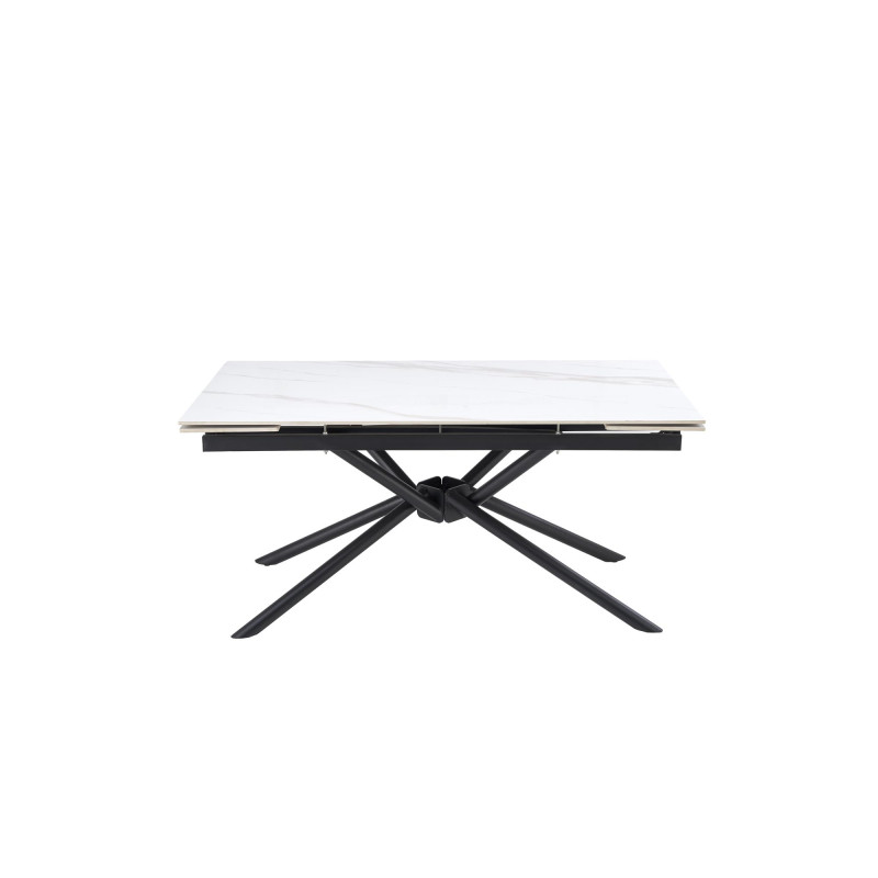VITORINO stół rozkładany, blat - biały marmur, nogi - czarny (2p1szt)