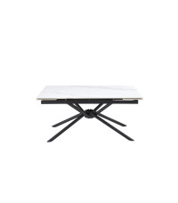 VITORINO stół rozkładany, blat - biały marmur, nogi - czarny (2p1szt)