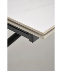 VITORINO stół rozkładany, blat - biały marmur, nogi - czarny (2p1szt)