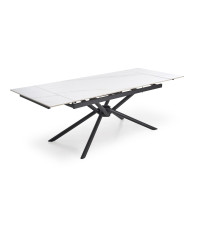 VITORINO stół rozkładany, blat - biały marmur, nogi - czarny (2p1szt)