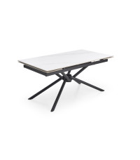 VITORINO stół rozkładany, blat - biały marmur, nogi - czarny (2p1szt)