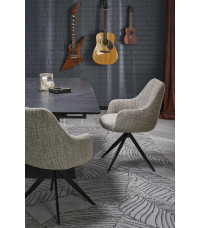 VOLANT 140 stół rozkładany, blat - czarny marmur, nogi - dąb złoty / czarny