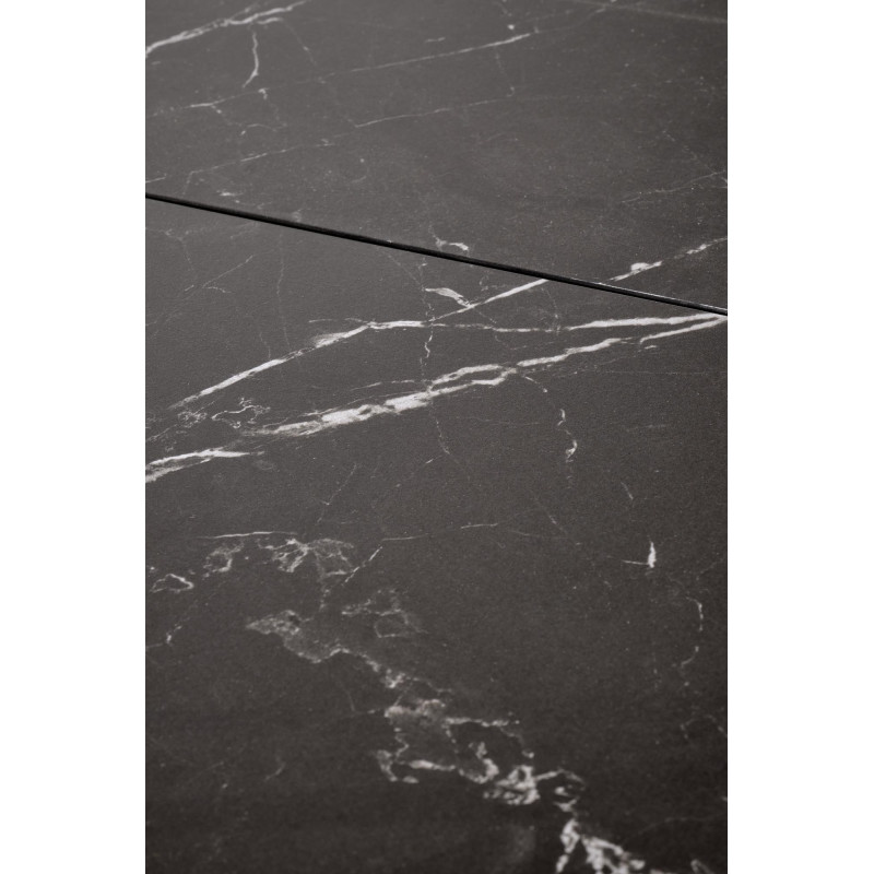 VOLANT 140 stół rozkładany, blat - czarny marmur, nogi - dąb złoty / czarny