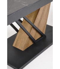 VOLANT 160 stół rozkładany, blat - czarny marmur, nogi - dąb złoty / czarny