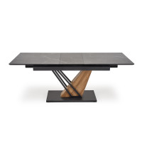 VOLANT 160 stół rozkładany, blat - czarny marmur, nogi - dąb złoty / czarny