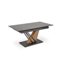 VOLANT 160 stół rozkładany, blat - czarny marmur, nogi - dąb złoty / czarny