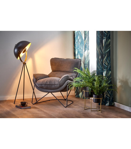 VOLKER fotel wypoczynkowy c.popiel / czarny (1p1szt)