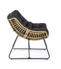 WHISPER fotel wypoczynkowy, czarny / naturalny (1p1szt)