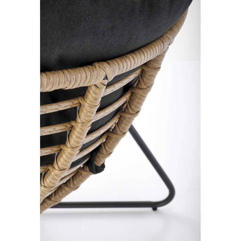 WHISPER fotel wypoczynkowy, czarny / naturalny (1p1szt)