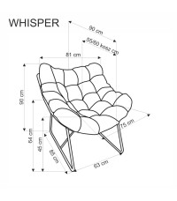WHISPER fotel wypoczynkowy, czarny / naturalny (1p1szt)
