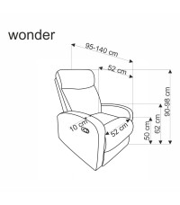 WONDER fotel rozkładany z funkcją kołyski, cynamonowy (2p1szt)