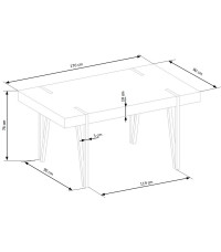 YOHANN stół dąb san remo / czarny (1p1szt)