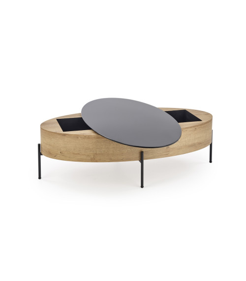 ZENGA ława z funkcją czarny / dąb złoty (1p1szt)