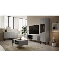 ASENSIO KM-1 komoda jasny popiel, nogi: czarny (2p1szt)