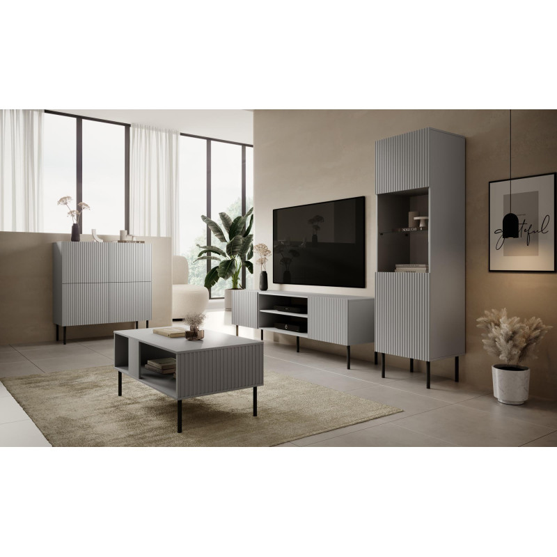 ASENSIO KM-2 komoda jasny popiel, nogi: czarny (2p1szt)