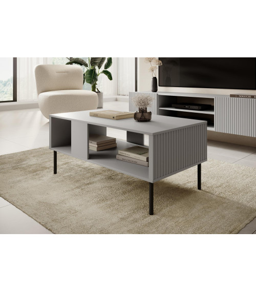 ASENSIO LAW-1 ława jasny popiel, nogi: czarny (1p1szt)