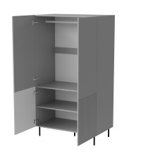 ASENSIO S-1 szafa jasny popiel, nogi: czarny (2p1szt)