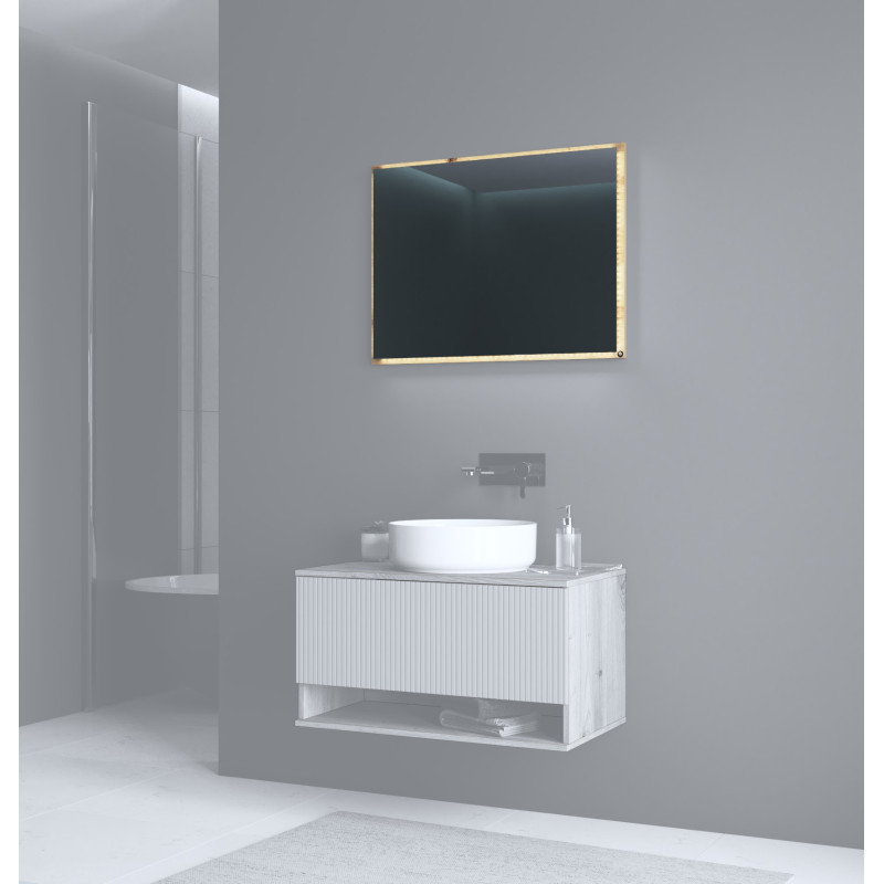 AVIOLA Lustro 80 cm + LED dąb artisan (1p1szt)