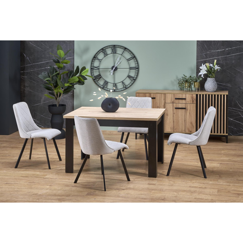 BAGIO stół rozkładany 120-160/80 cm dąb artisan/czarny (1p1szt)