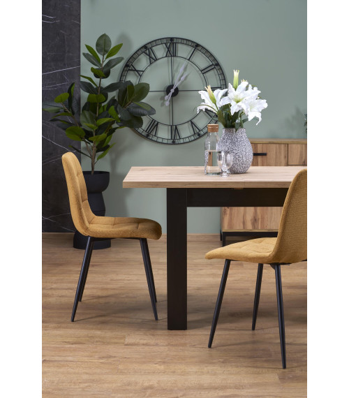 BAGIO stół rozkładany 120-160/80 cm dąb artisan/czarny (1p1szt)