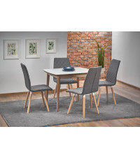 BARRET stół kolor blat - biały mat, nogi - dąb lefkas (90-190x80x75 cm) (1p1szt)