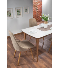 BARRET stół kolor blat - biały mat, nogi - dąb lefkas (90-190x80x75 cm) (1p1szt)