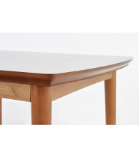 BARRET stół kolor blat - biały mat, nogi - dąb lefkas (90-190x80x75 cm) (1p1szt)