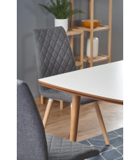 BARRET stół kolor blat - biały mat, nogi - dąb lefkas (90-190x80x75 cm) (1p1szt)